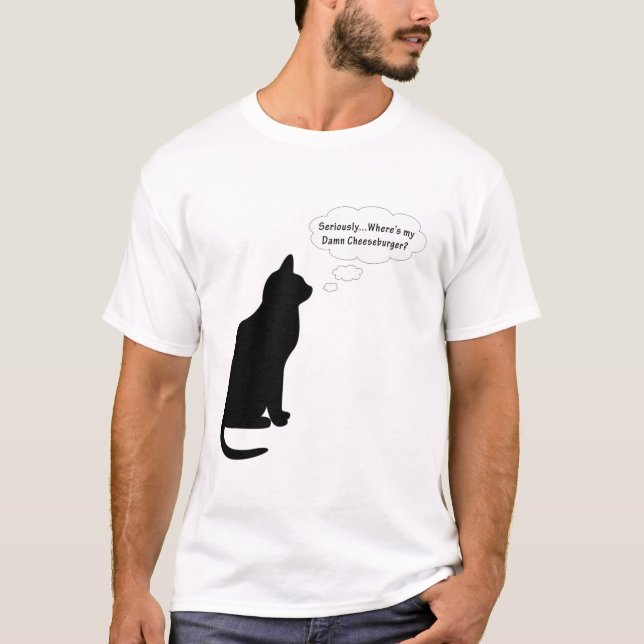 T-shirt Onde está meu cheeseburger? (Frente)