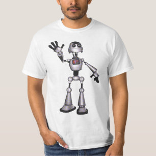 T-shirt ondulação de intervalo mínimo da cara do robô 