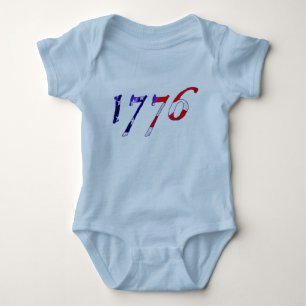 T-shirt Onsie do bebê de 1776 estrelas & de listras
