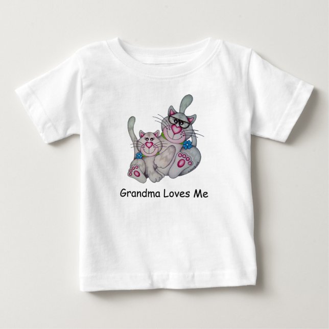 T-shirt Oo "Vovó me ama", Cat Ruffled Tee (Frente)