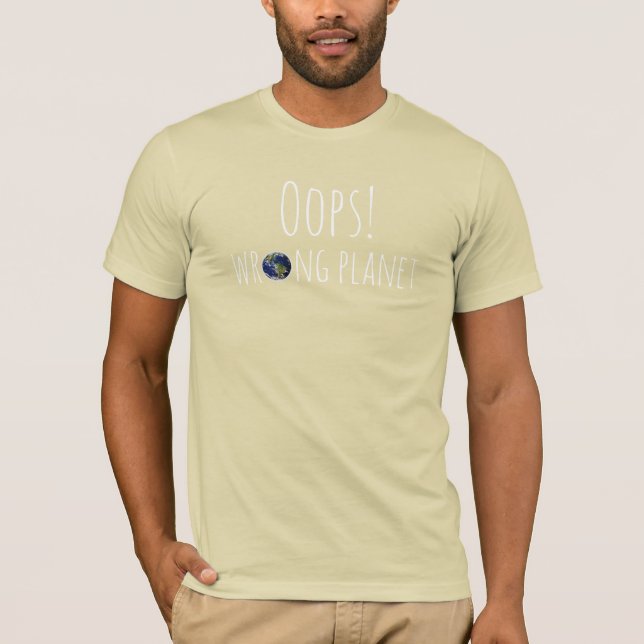 T-shirt Oops! Planeta Errado (Frente)