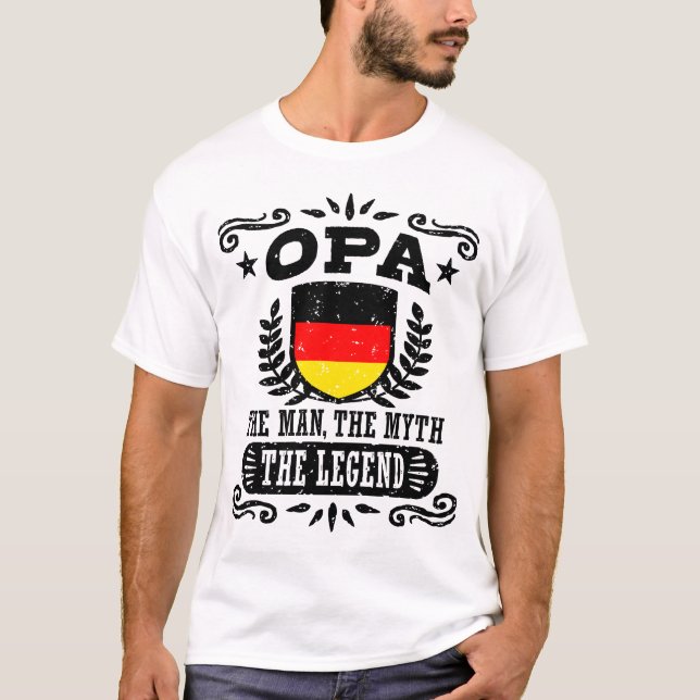 T-shirt Opa O Homem O Mito A Lenda (Frente)