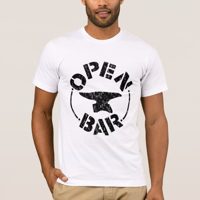 T-SHIRT OPEN-BAR-BLACK (Frente)