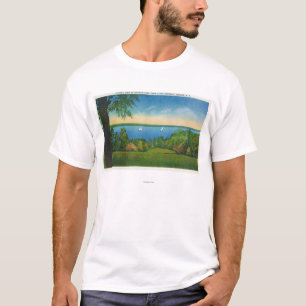 T-shirt Opinião cénico de Hwy do estado do lago Owasco