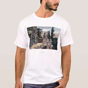 T-shirt Opinião da estrada de ferro da porta do granito