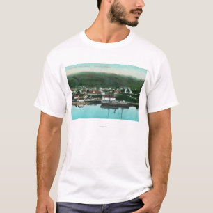 T-shirt Opinião do beira-rio da cidade e do navio a vapor