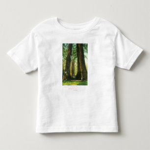 T-shirt Opinião gêmeos da sequóia vermelha no bosque