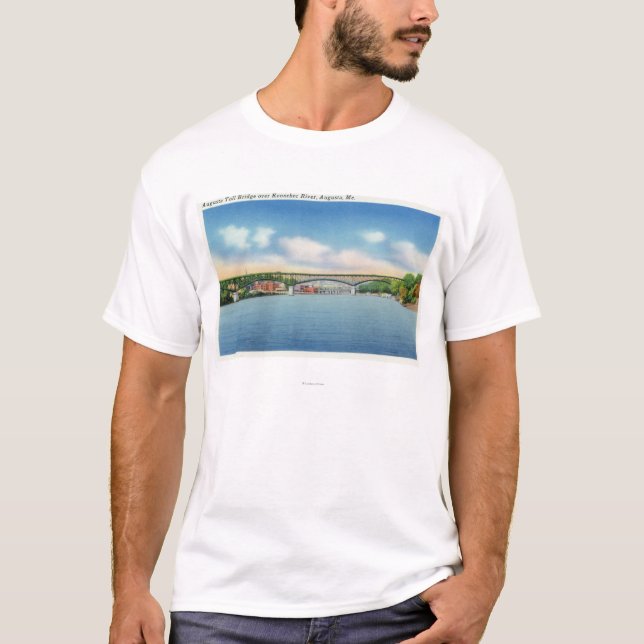 T-shirt Opinião Kennebec do rio da ponte de pedágio de (Frente)