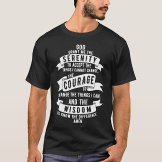 T-shirt Oração da serenidade - design tipográfico corajoso