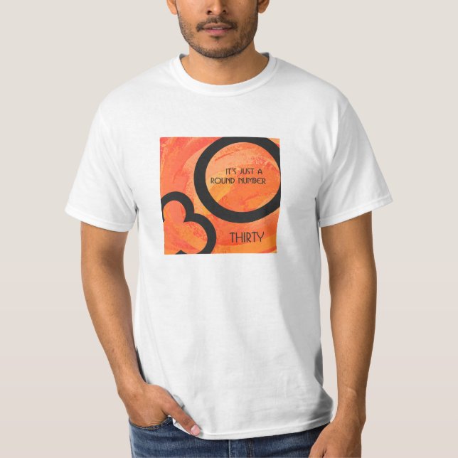 T-shirt Orange 30 Decade Birthdday (Frente)