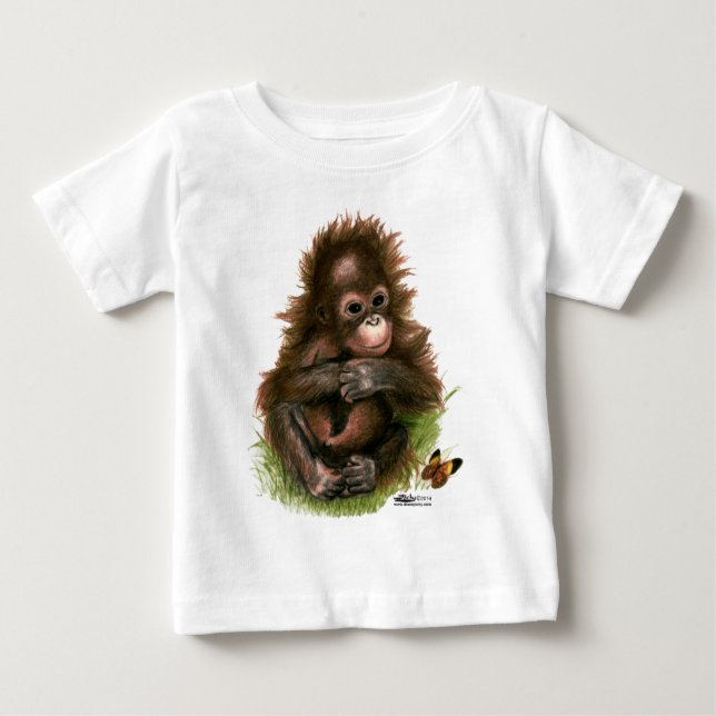 T-shirt Orangutan Baby e Butterfly (Frente)