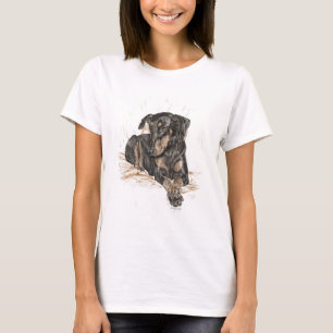 T-shirt Orelhas naturais do cão do Doberman