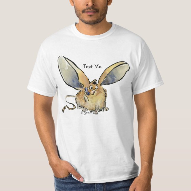 T-shirt orelhudo longo de Jerboa dos desenhos (Frente)