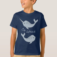 T-shirt orgânico da baleia de Narwhal oh (criança)