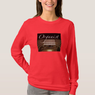 T-shirt Organista em seu T das senhoras do serviço