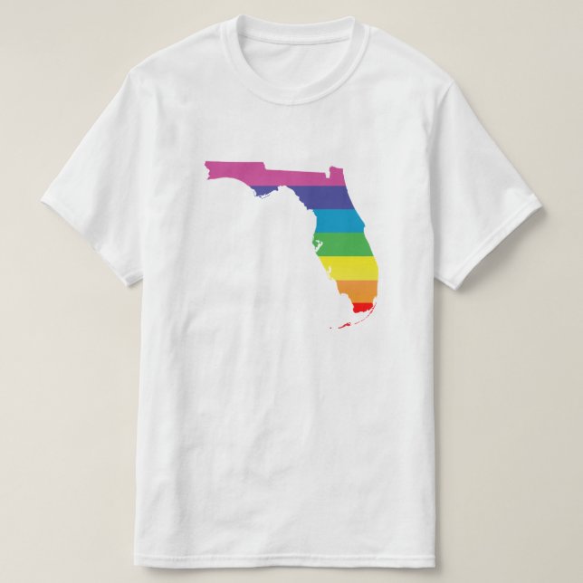T-shirt orgulho de florida. listrado (Frente do Design)