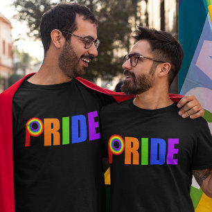 T-shirt orgulho gay Bold Belas Letras Arco-Íris