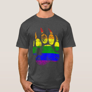 T-shirt Orgulho gay Cores do Urso com Distância Sinalizad