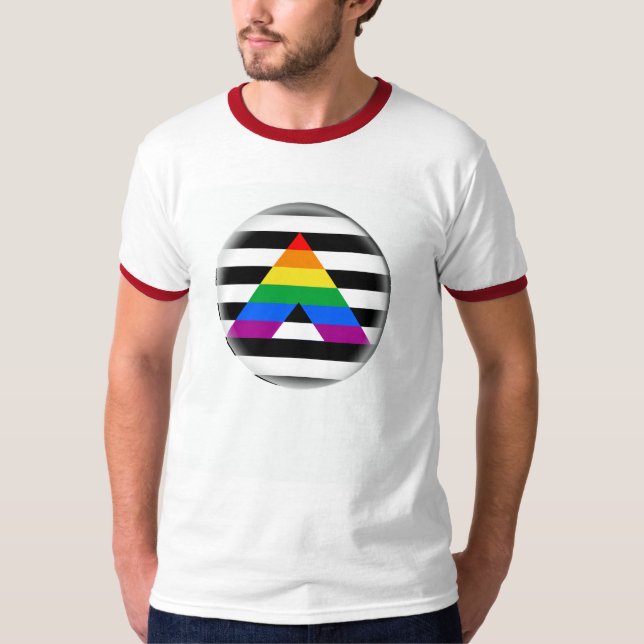 T-shirt Orgulho reto do aliado (Frente)
