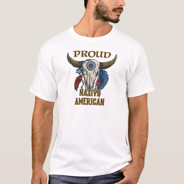T-shirt Orgulhoso Nativo Americano (Frente)