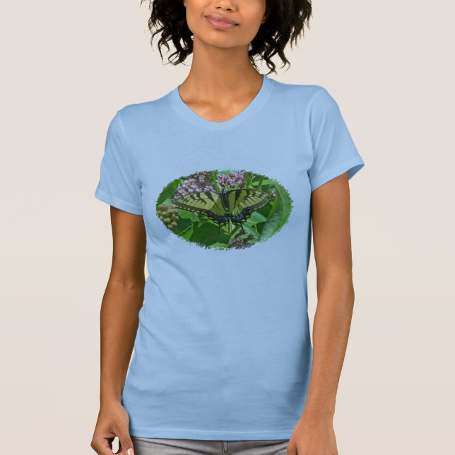 T-shirt oriental fêmea da borboleta de Swallowtail (Frente)
