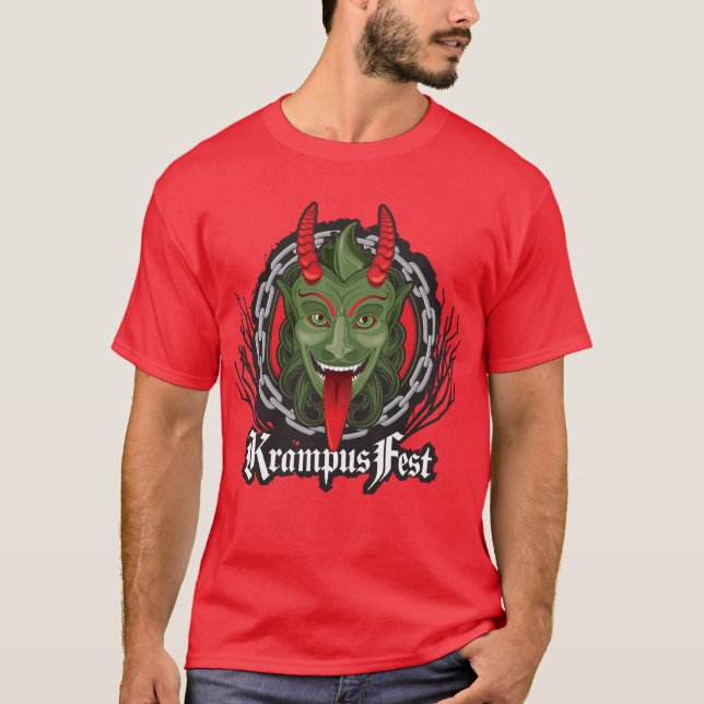T-shirt Original de Krampus (vermelho T) (Frente)