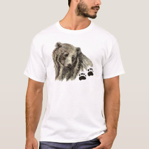 T-shirt Original Watercolor Grizzly Bear Natureza Animal