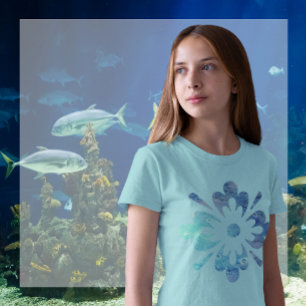 T-shirt Ornamento de Topografia no Chão do Oceano