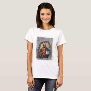 T-shirt ortodoxo do ícone do cristo