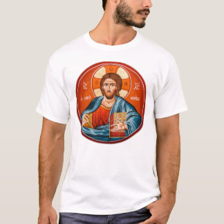 T-shirt ortodoxo grego da pintura mural do Jesus