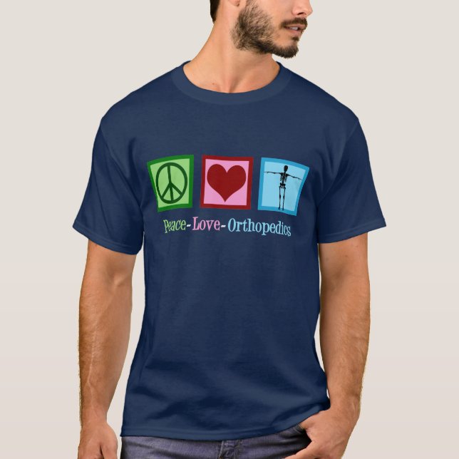 T-shirt Ortopedista Peace Love Orthopedics Office (Frente)