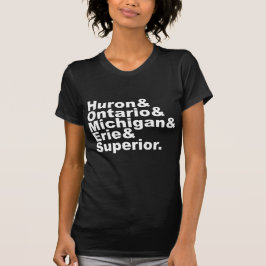 T-shirt Os 5 Excelentes Lagos| Huron Ontario Michigan Erie