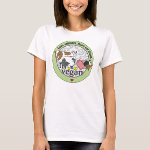 T-shirt Os animais do amor não os comem Vegan
