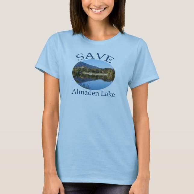 T-shirt Os azuis bebés das mulheres com do Web site parte (Frente)