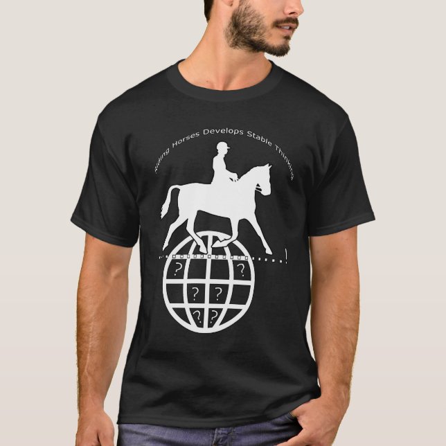 T-shirt Os cavalos de equitação desenvolvem o pensamento (Frente)