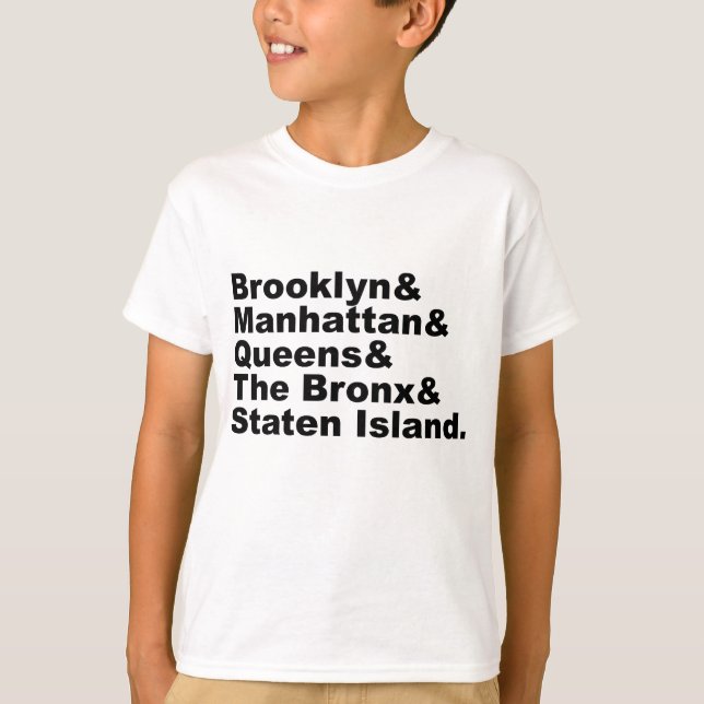 T-shirt Os Cinco Distritos de Nova York (Frente)