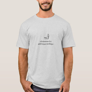 T-shirt os clarinetists fazem-no com técnica da língua