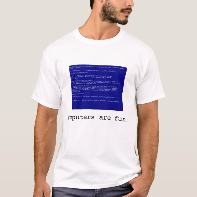 T-shirt Os computadores são divertimento (Frente)