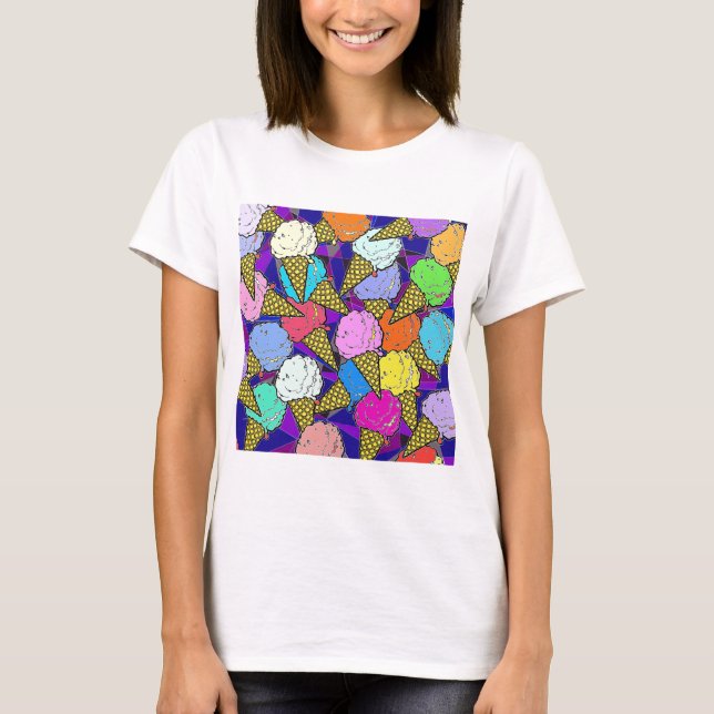 T-shirt Os cones do sorvete (Frente)