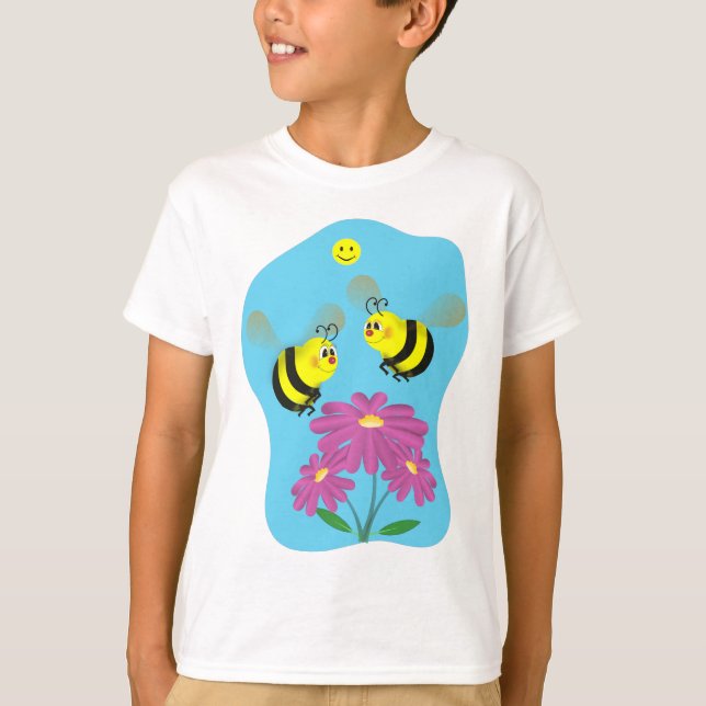 T-shirt Os desenhos animados Bumble abelhas (Frente)