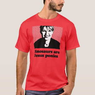 T-shirt Os dinossauros são pôneis de Jesus