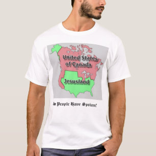 T-shirt Os Estados Unidos de Canadá e de Jesusland