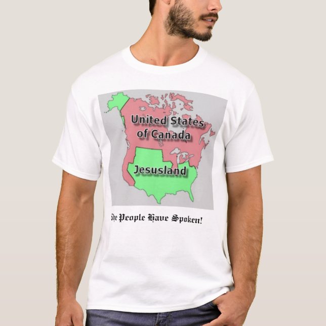 T-shirt Os Estados Unidos de Canadá e de Jesusland (Frente)