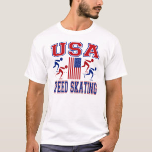 T-shirt Os Estados Unidos de patinagem da velocidade