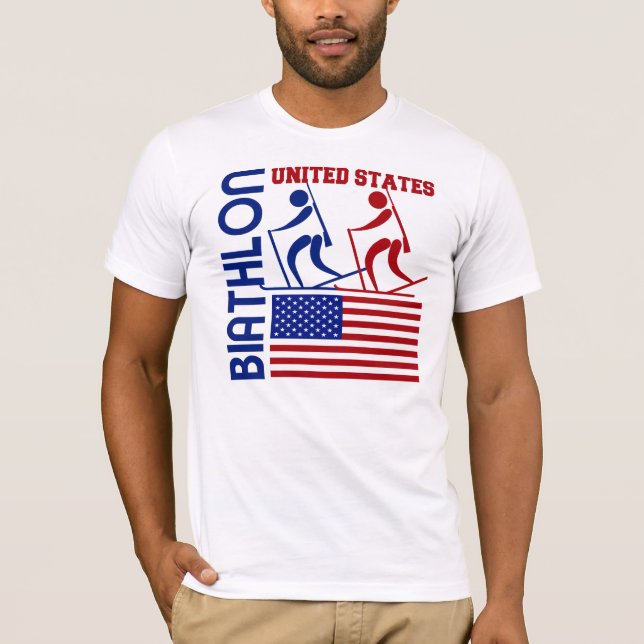 T-shirt Os Estados Unidos do Biathlon (Frente)