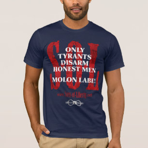 T-shirt Os filhos de TIRANO da liberdade SOMENTE DESARMAM