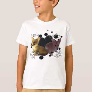 T-shirt Os filhotes de cachorro do Corgi com preto