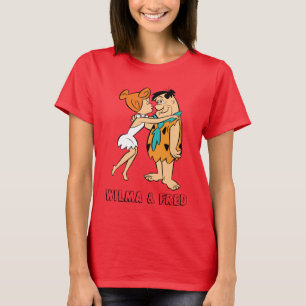 T-shirt Os Flintstones Wilma que beija Fred