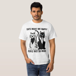 T-shirt Os GATOS FAZEM-ME PESSOAS FELIZES NÃO TANTO dos