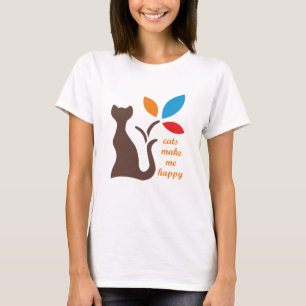 T-shirt os gatos me fazem feliz